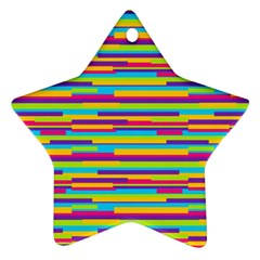 Colorful Stripes Background Star Ornament (two Sides)  by TastefulDesigns