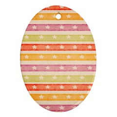 Watercolor Stripes Background With Stars Ornament (oval)  by TastefulDesigns