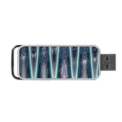 Blue Turquoise Zigzag Pattern Portable Usb Flash (two Sides) by BrightVibesDesign