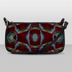 Fancy Maroon Blue Design Shoulder Clutch Bags by BrightVibesDesign