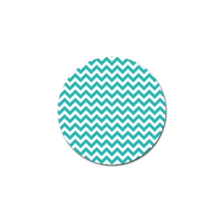 Turquoise & White ZigZag pattern Golf Ball Marker