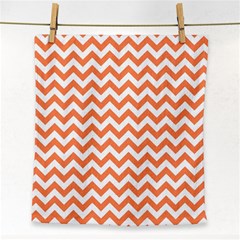 Tangerine Orange & White Zigzag Pattern Face Towel by Zandiepants