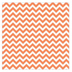 Tangerine Orange & White Zigzag Pattern Large Satin Scarf (square) by Zandiepants