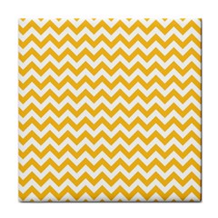 Sunny Yellow & White Zigzag Pattern Face Towel by Zandiepants