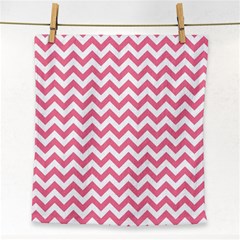 Soft Pink & White Zigzag Pattern Face Towel by Zandiepants