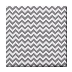 Medium Grey & White Zigzag Pattern Tile Coaster by Zandiepants