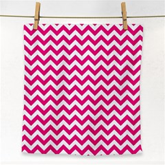 Hot Pink & White Zigzag Pattern Face Towel by Zandiepants