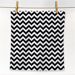 Black & White Zigzag Pattern Face Towel by Zandiepants