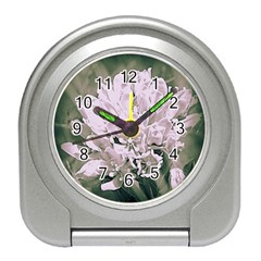 White Flower Travel Alarm Clocks by uniquedesignsbycassie