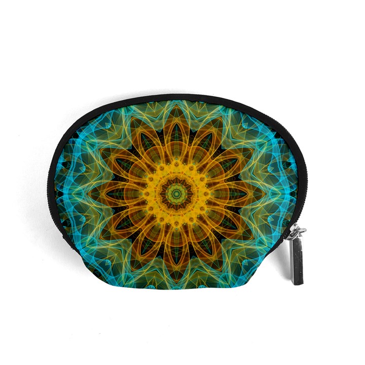 Blue yellow Ocean Star flower mandala Accessory Pouch (Small)