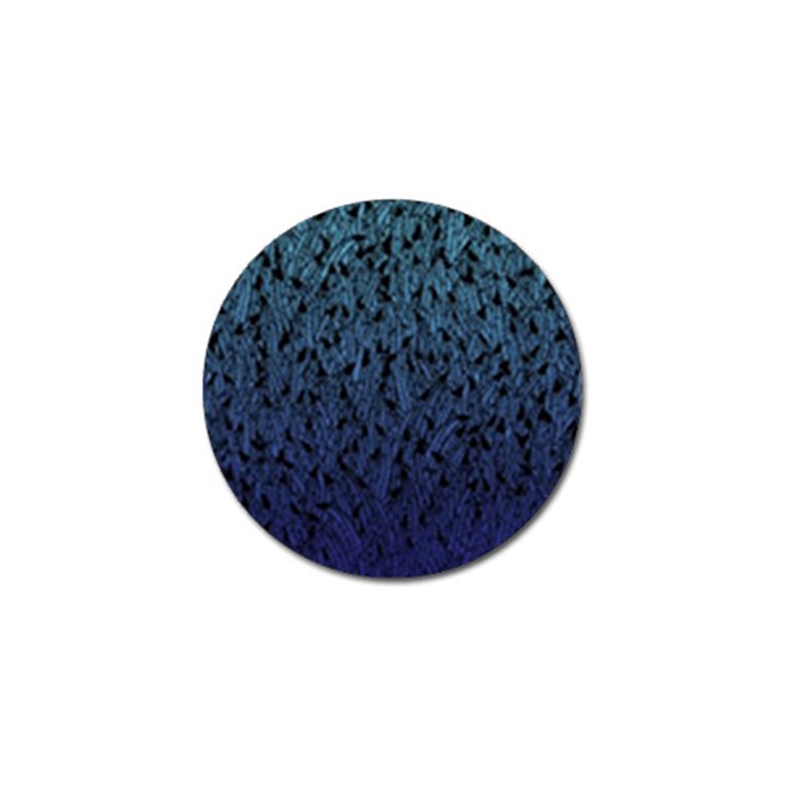 Blue Ombre feather pattern, black, Golf Ball Marker