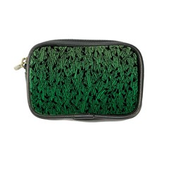 Green Ombre Feather Pattern, Black, Coin Purse by Zandiepants