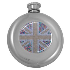 Multicoloured Union Jack Round Hip Flask (5 Oz) by cocksoupart