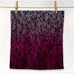 Pink Ombre feather pattern, black, Face Towel Front