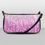 Pink Ombre feather pattern, white, Shoulder Clutch Bag Front