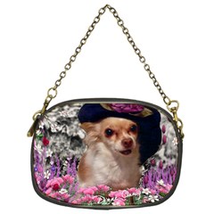 Chi Chi In Flowers, Chihuahua Puppy In Cute Hat Chain Purses (one Side)  by DianeClancy