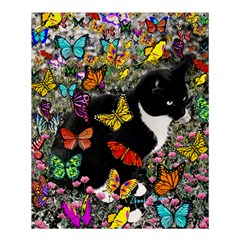 Freckles In Butterflies I, Black White Tux Cat Shower Curtain 60  X 72  (medium)  by DianeClancy