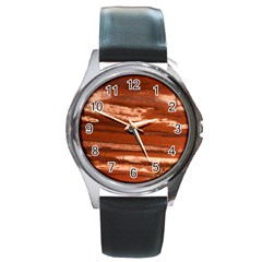 Red Earth Natural Round Metal Watch by UniqueCre8ion