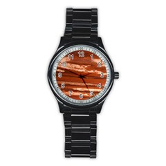 Red Earth Natural Stainless Steel Round Watch by UniqueCre8ion