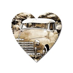 Vintage Chevrolet Pick Up Truck Heart Magnet by MichaelMoriartyPhotography