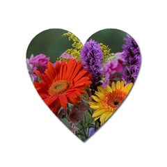 Colorful Flowers Heart Magnet by MichaelMoriartyPhotography