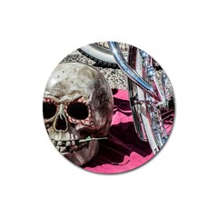 Skull And Bike Magnet 3  (round) by MichaelMoriartyPhotography