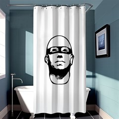 Baldhead Hero Comic Illustration Shower Curtain 36  X 72  (stall)  by dflcprints