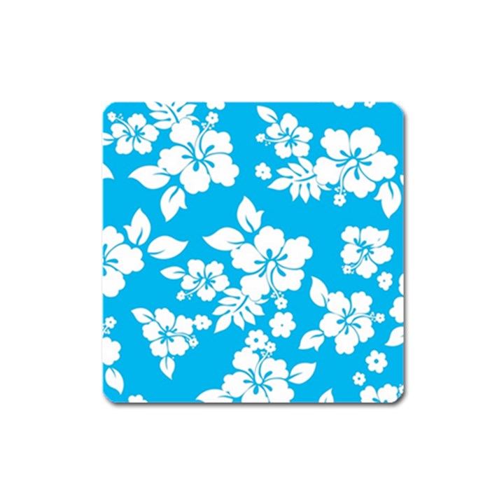 Light Blue Hawaiian Square Magnet