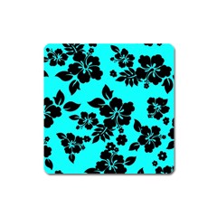 Blue Dark Hawaiian Square Magnet by AlohaStore