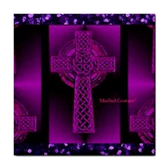 Purple Celtic Cross Tile Coasters by morbidcouture