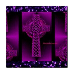 Purple Celtic Cross Face Towel by morbidcouture