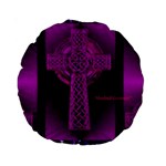 Purple Celtic Cross Standard 15  Premium Round Cushions Back