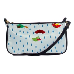 Birds In The Rain Shoulder Clutch Bags by justynapszczolka