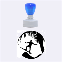 Man Surfing At Sunset Graphic Illustration Rubber Round Stamps (medium) by dflcprints