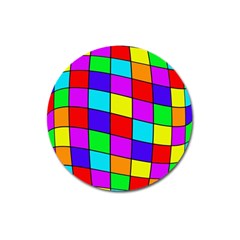 Colorful Cubes Magnet 3  (round) by Valentinaart