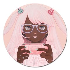 Gamergirl 3 P Magnet 5  (round) by kaoruhasegawa