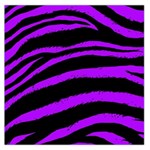 Purple Zebra Large Satin Scarf (Square) Front