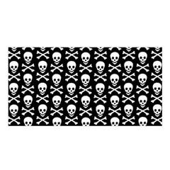 Skull And Crossbones Pattern Satin Shawl by ArtistRoseanneJones