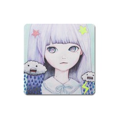 My Little Cloud Square Magnet by kaoruhasegawa