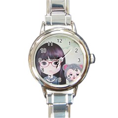 Close Encounter 4 Round Italian Charm Watch by kaoruhasegawa