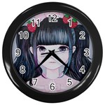 Nakayoshi Strawberry Wall Clocks (Black) Front