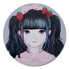 Nakayoshi Strawberry Magnet 5  (round) by kaoruhasegawa