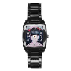 Nakayoshi Strawberry Stainless Steel Barrel Watch by kaoruhasegawa