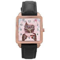 Gamergirl 3 Rose Gold Leather Watch  by kaoruhasegawa