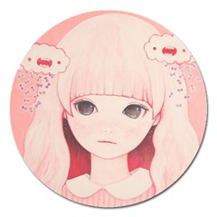 Spring Rain? Magnet 5  (round) by kaoruhasegawa