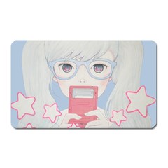 Gamegirl Girl Play With Star Magnet (rectangular) by kaoruhasegawa