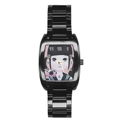 Smile Camare Stainless Steel Barrel Watch by kaoruhasegawa