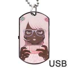 Gamergirl 3 P Dog Tag Usb Flash (one Side) by kaoruhasegawa