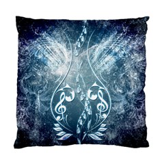 Music, Decorative Clef With Floral Elements In Blue Colors Standard Cushion Case (two Sides) by FantasyWorld7