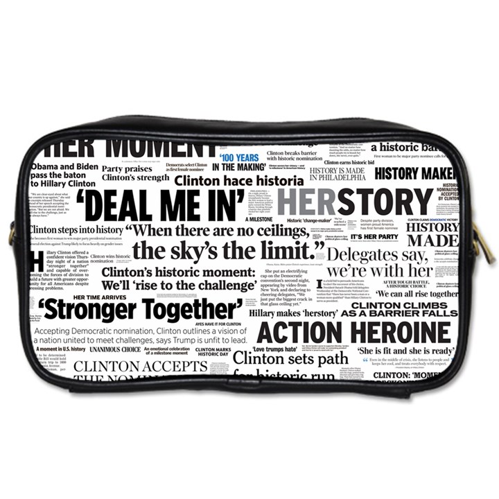 Hillary 2016 Historic Headlines Toiletries Bags 2-Side